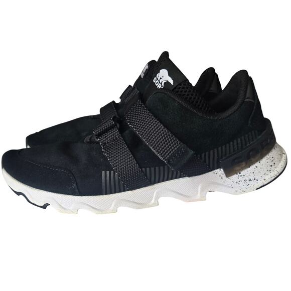 Women's Sorel Kinetic Lite Strap Suede Black Walking Sneakers Outdoor Size 9 - Picture 3 of 7